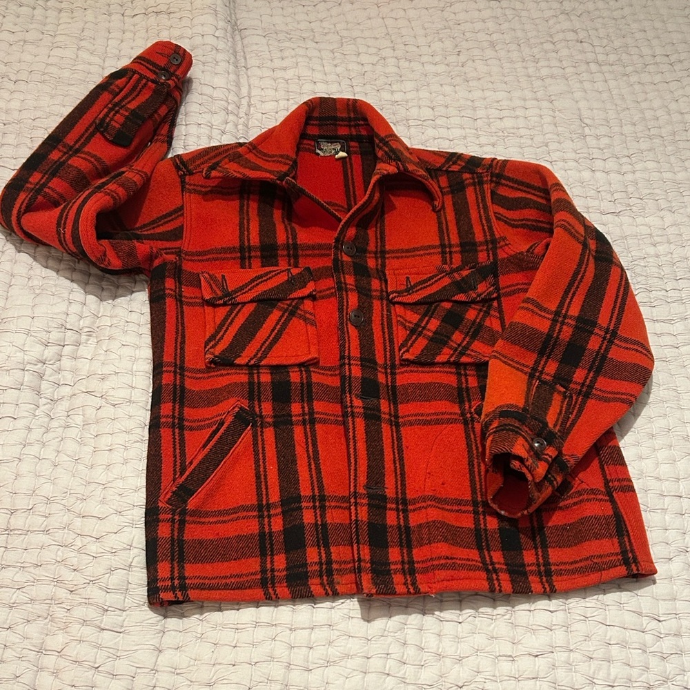 Woolrich Buffalo plaid wool barn jacket